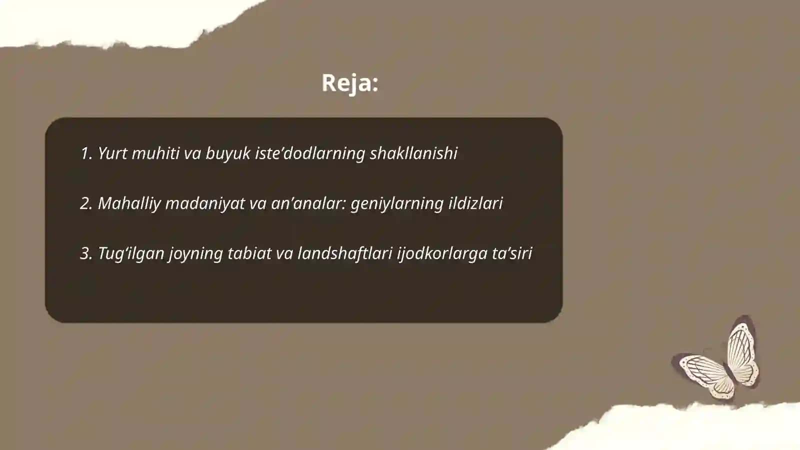 Yurt muhiti va buyuk isteʼdodlarning shakllanishi 2
