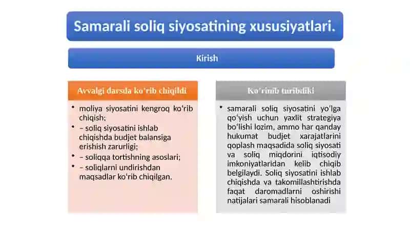 Soliq siyosatida adolatni aniqlash mezonlari 2