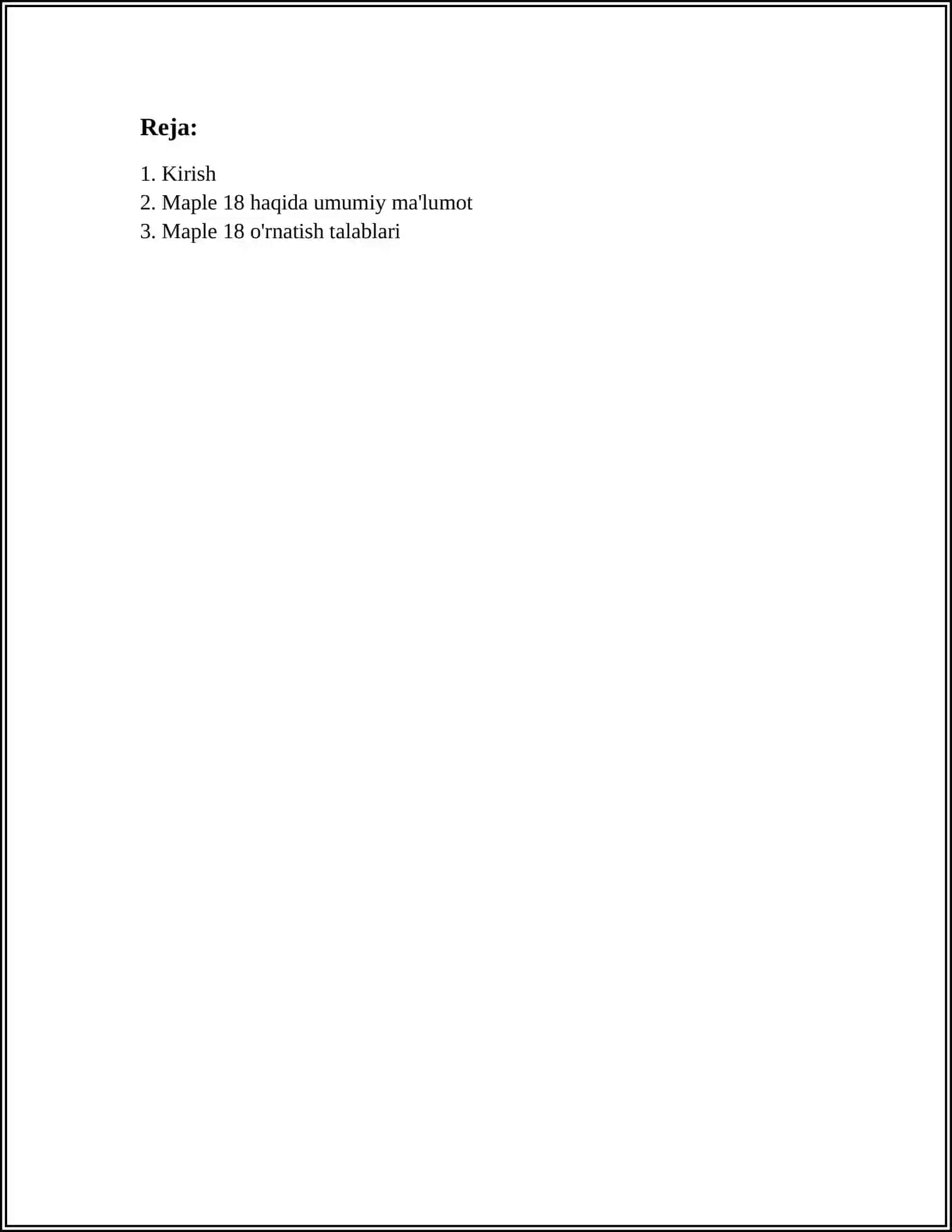 MAPLE18 MUHITIDA TENGSIZLIKLAR SISTEMASINI GRAFIK USULDA YECHISH 2