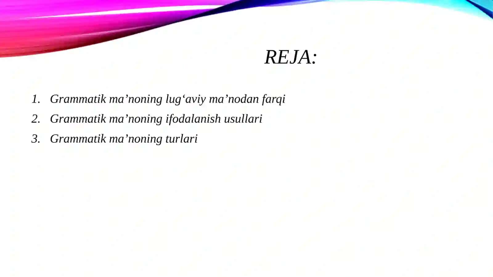 Grammatik maʼno 2