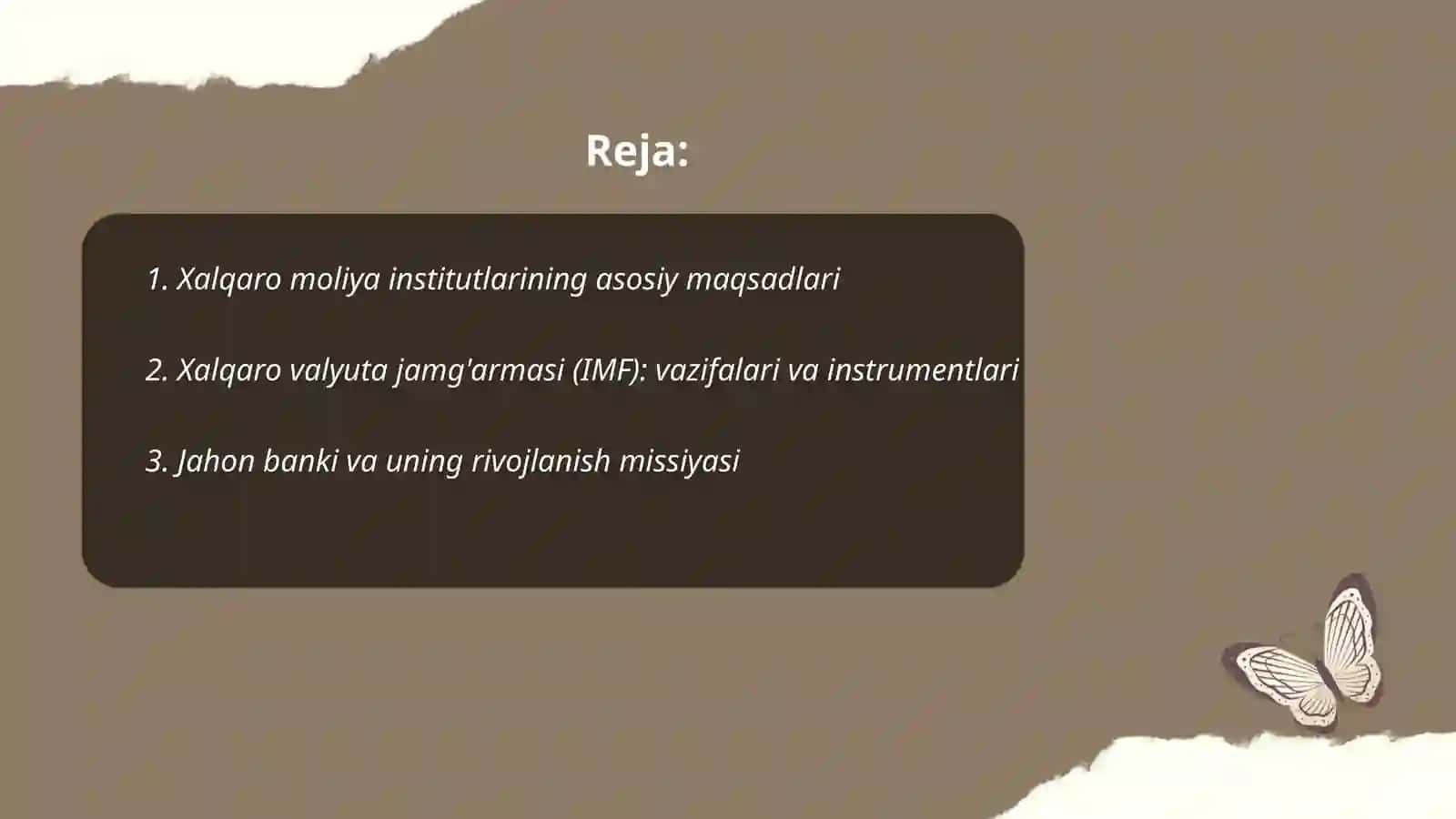 Xalqaro moliya institutlari, ularning maqsadi va vazifalari 2