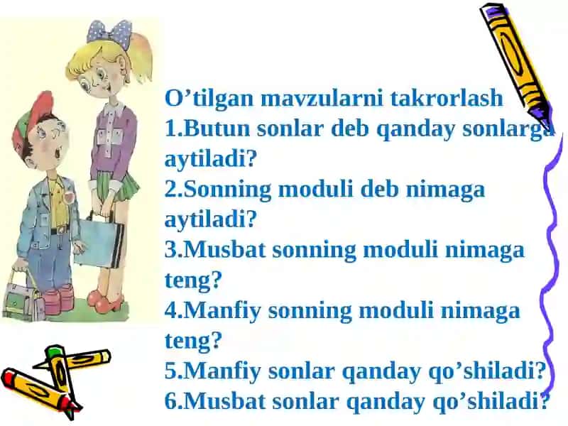 Matematika fanidan bir soatlik dars ishlanmasi 2