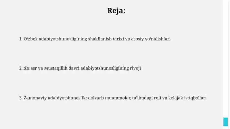 O'zbek adabiyotshunoslari va ularning fan rivojida tutgan o'rni 2