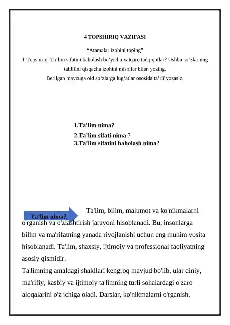 Ta'limning Amaldagi Shakllari 2