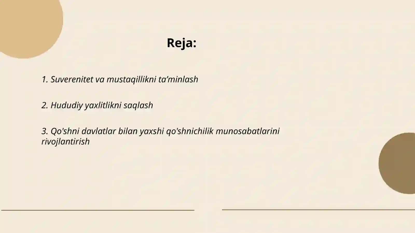 Oʻzbekiston Respublikasi tashqi siyosatining asosiy ustuvor tamoyillari 2