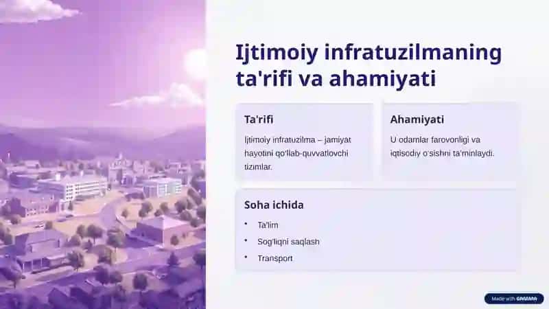 Ijtimoiy infratuzilma va uzoq muddatli iqtisodiy ko`rsatkichlar 2