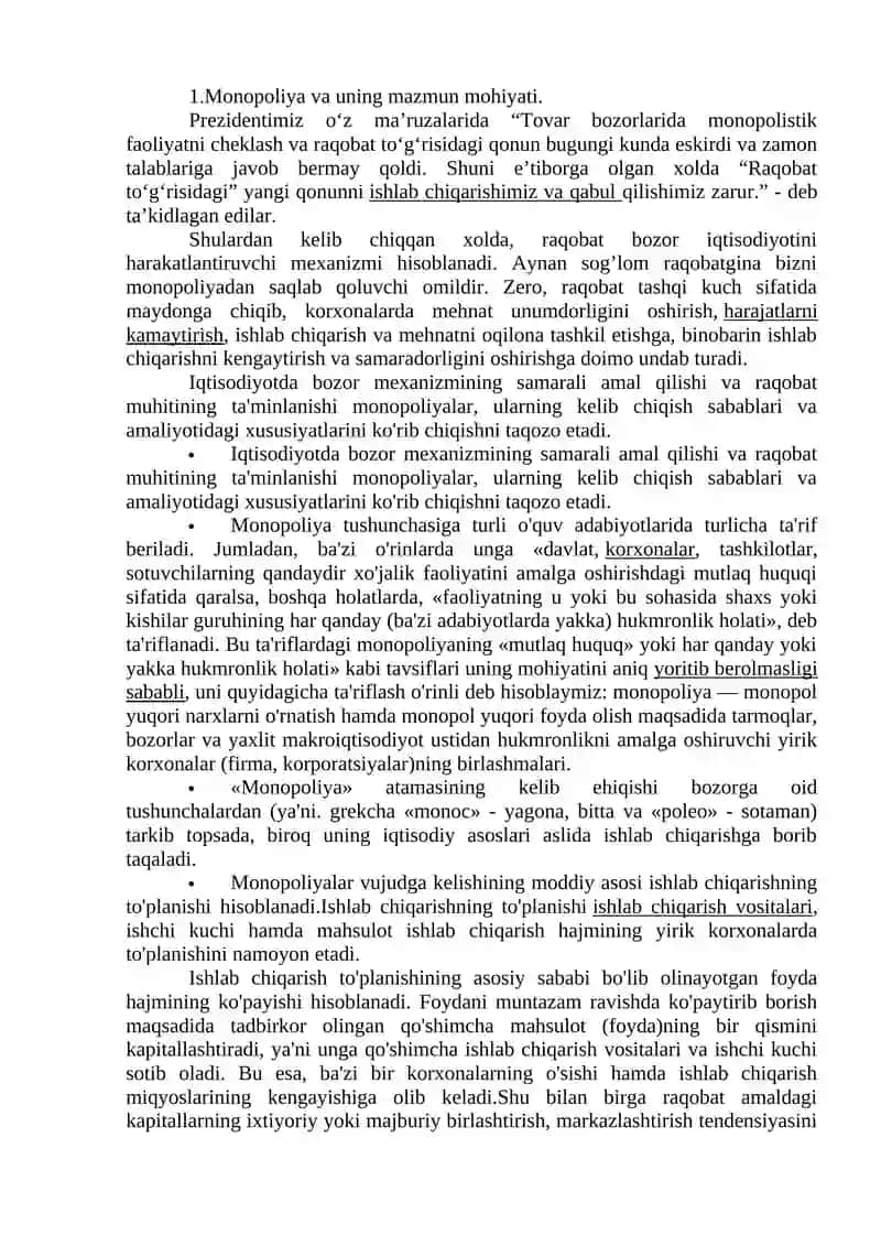 Monopoliya va uning mazmun mohiyati 2