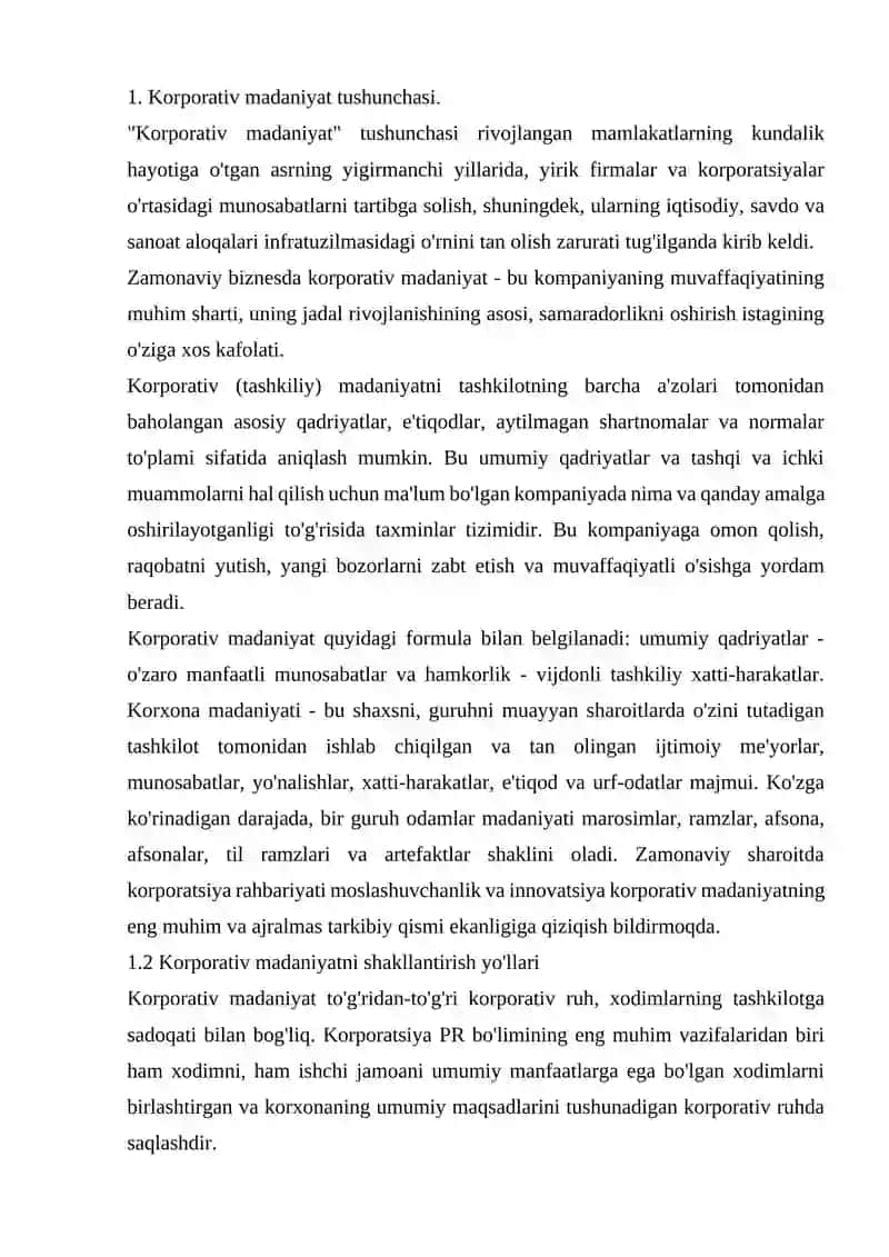 CORPORATE CULTURE DIAGNOSTICS METHODS 2