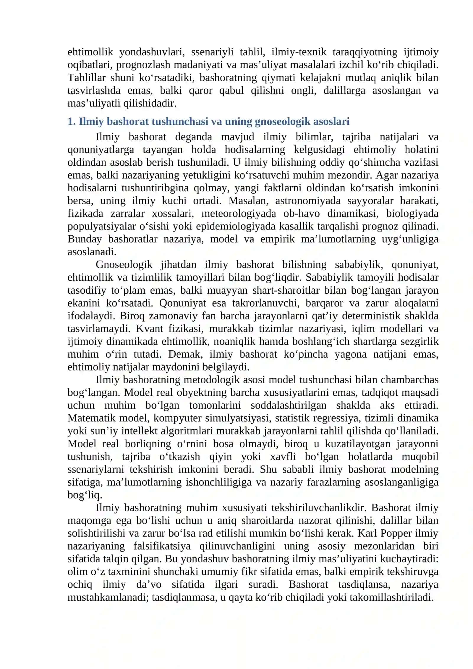 ILMIY VA IJTIMOIY BASHORATNING O‘ZARO ALOQADORLIGI 2