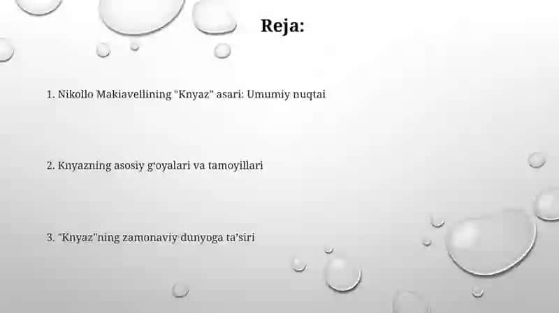 Nikollo Makiavellining "Knyaz" asari haqida 2