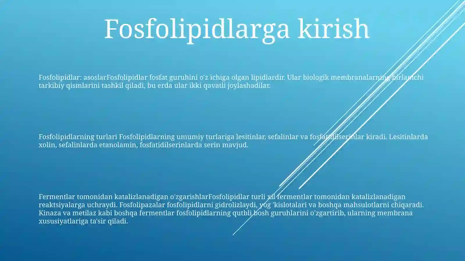 Fosfolipidlar.Litsetinlar Va Kefalinlar. Fermentlar TaʼSirida OʻZgarishi 2