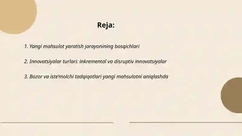 Yangi mahsulot yaratish va innovatsiyalar: innovatsiyalarning biznesdagi o‘rni 2