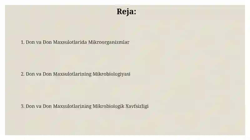 Don va Don Mahsulotlari Mikrobiologiyasi 2