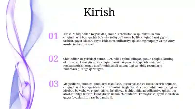 Chiqindilar To'g'risidagi Qonun 2