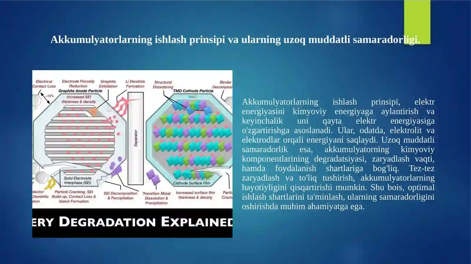 Akkumulyator degradatsiyasini tahlil qilish 2
