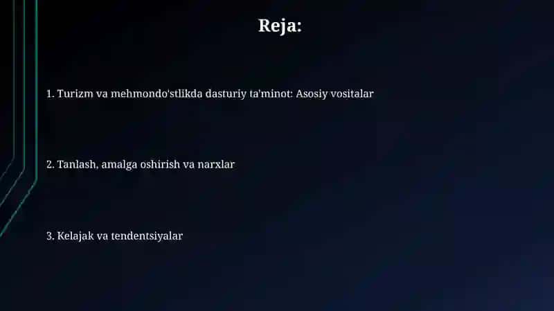 Turizm va mehmondo‘stlikda dasturiy mahsulotlar 2