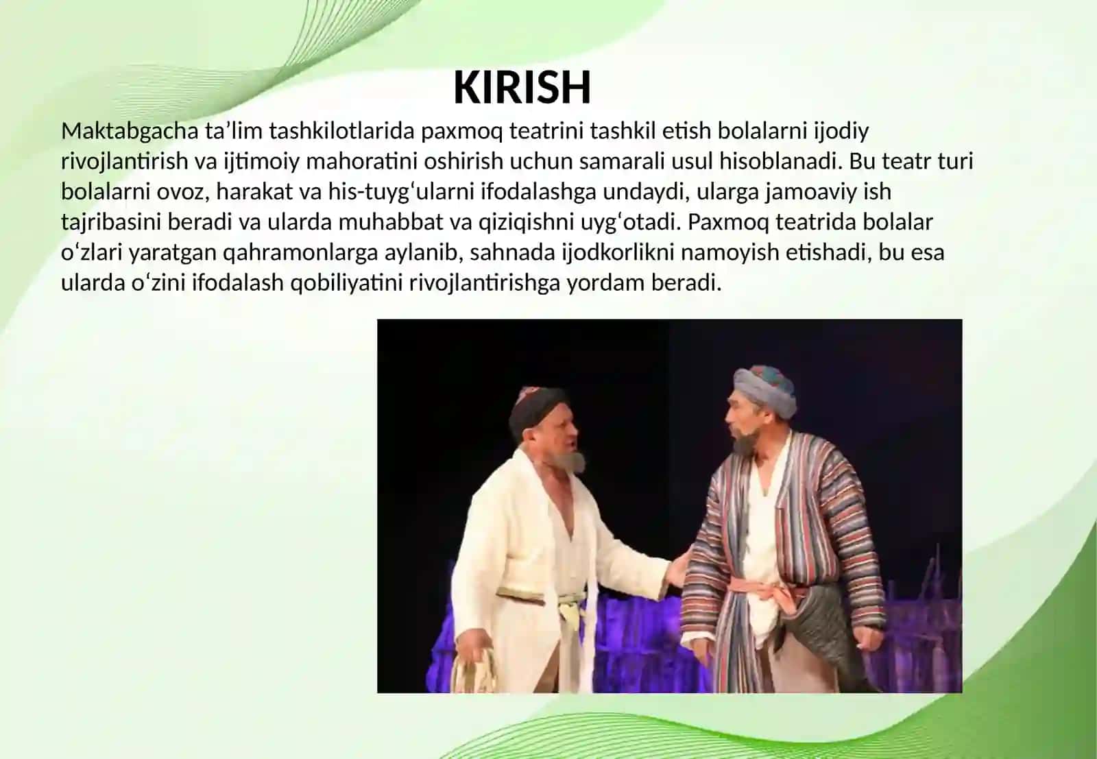 Maktabgacha taʼlim tashkilotida paxmoq teatrini tashkil etish 2
