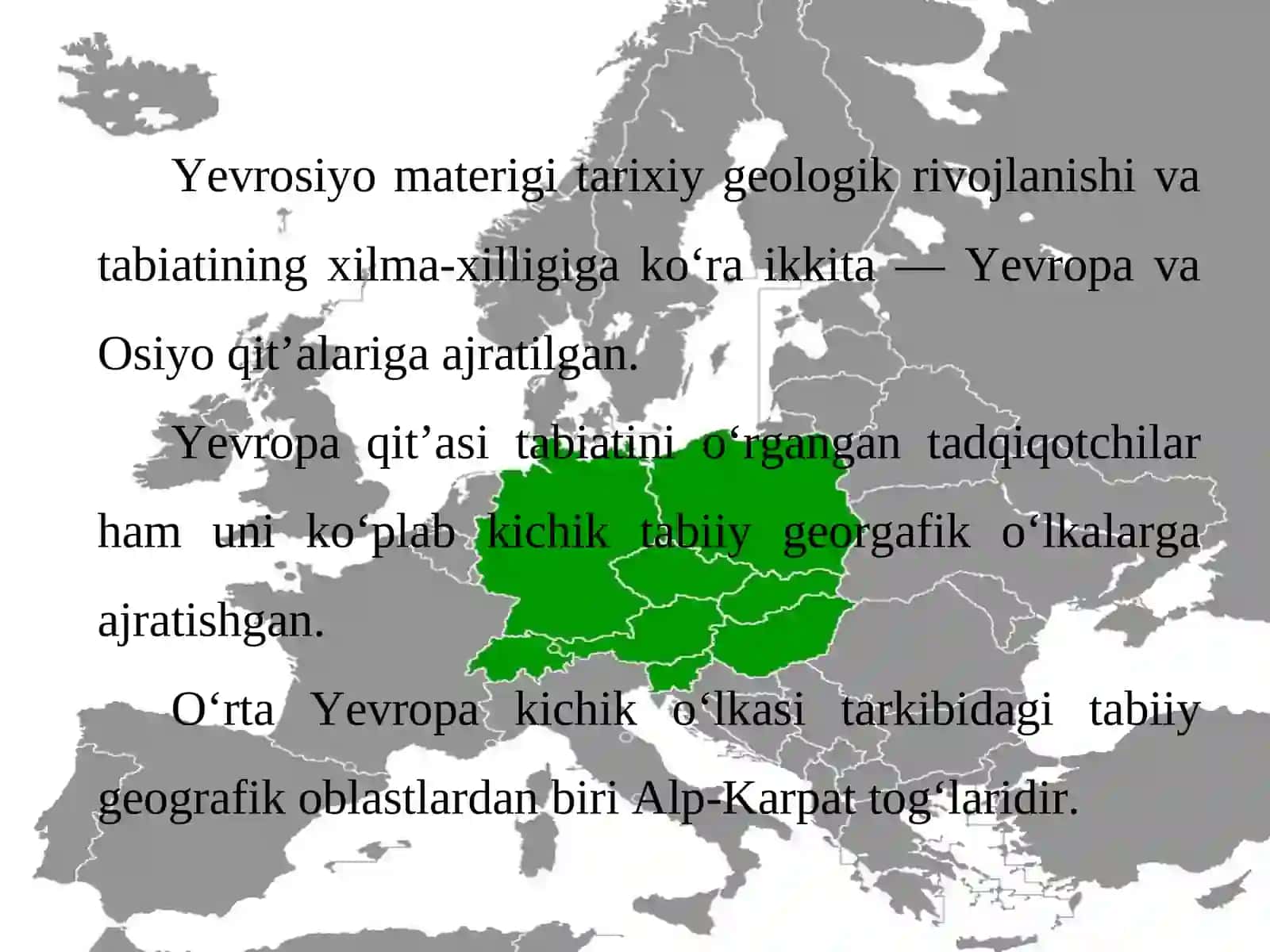 Yevrosiyo materigi tarixiy geologik rivojlanishi va tabiatining xilma-xilligi 2