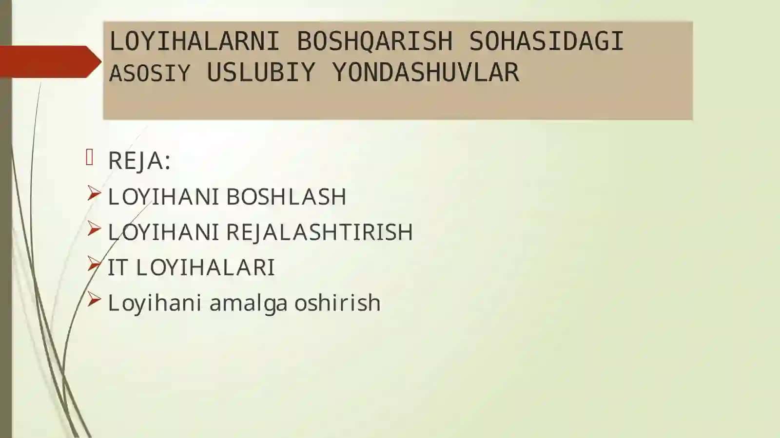 LOYIHA BOSHLASH 2