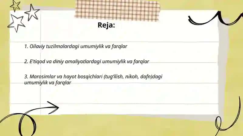 Dunyo xalqlari madaniyatidagi umumiylik va farqlari 2