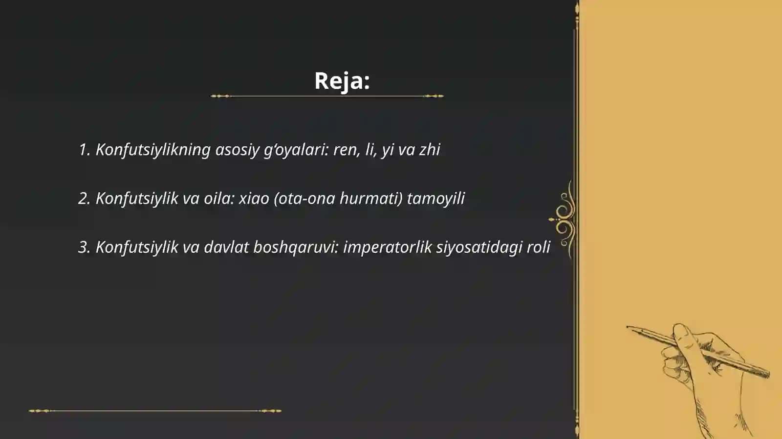 Konfutsiylikning asosiy g‘oyalari: ren, li, yi va zhi 2