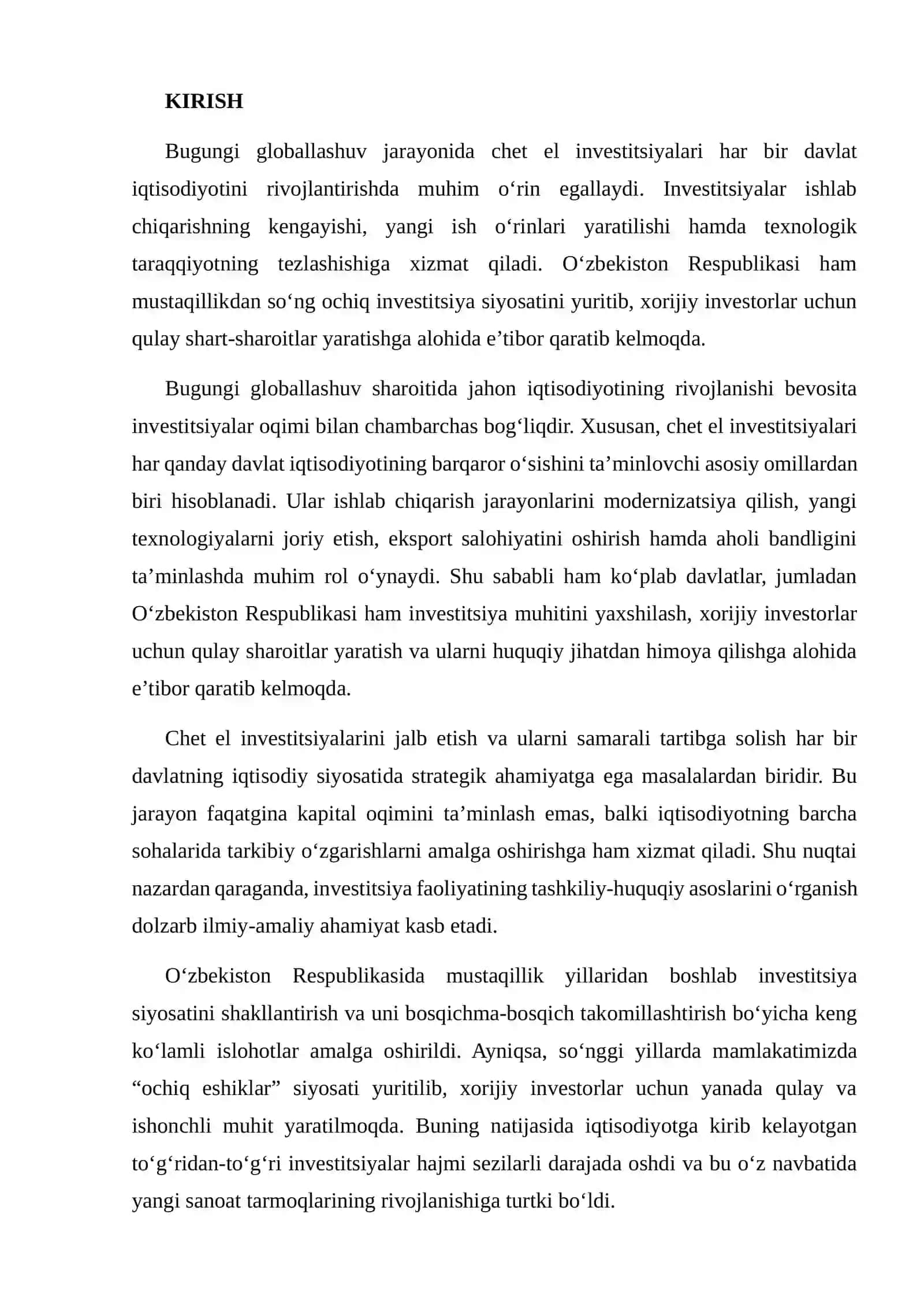 CHET EL INVESTITSIYALARINI JALB ETISH VA TARTIBGA SOLISHNING TASHKILIY-HUQUQIY ASOSLARI 2