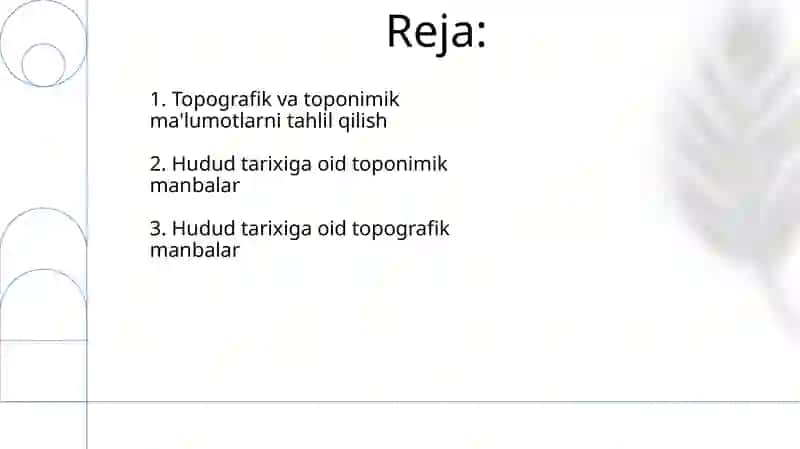 O’lka tarixiga oid Topografik va toponomik manbalar 2