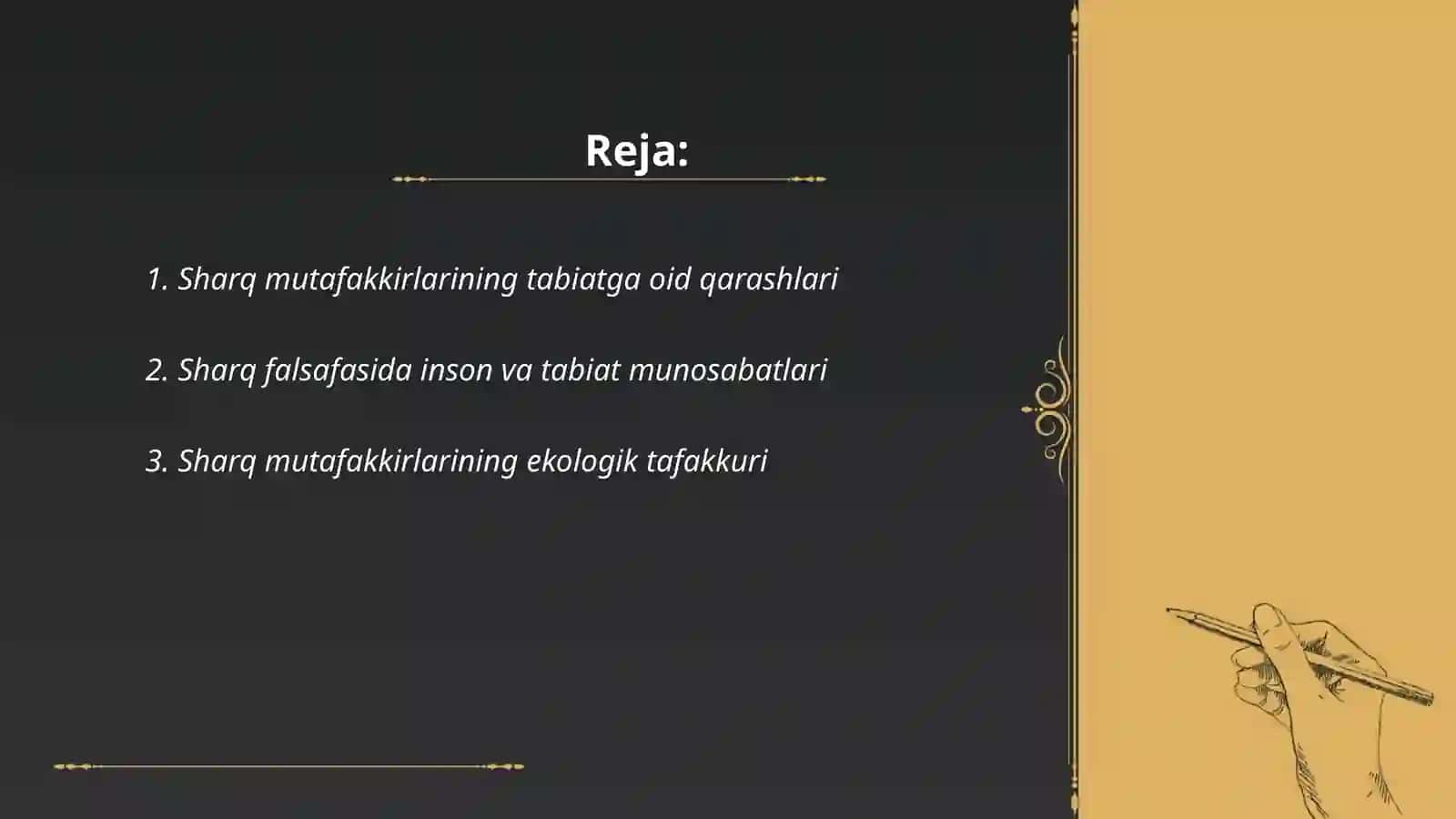 Sharq mutaffakirlarining tabiat uning inson haqidagi qarashlari 2