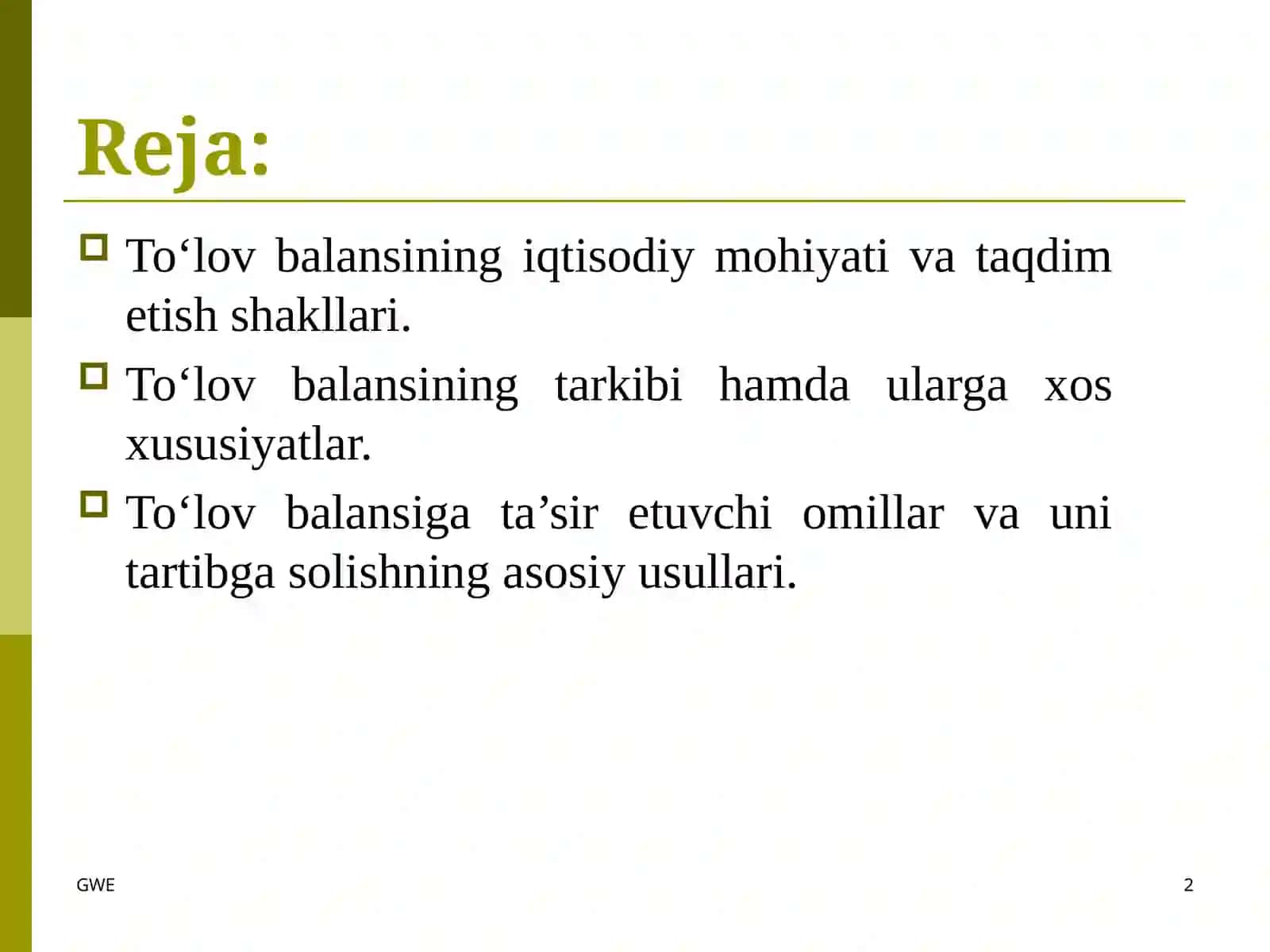 Xalqaro moliya munosabatlarida to‘lov balansini boshqarish 2