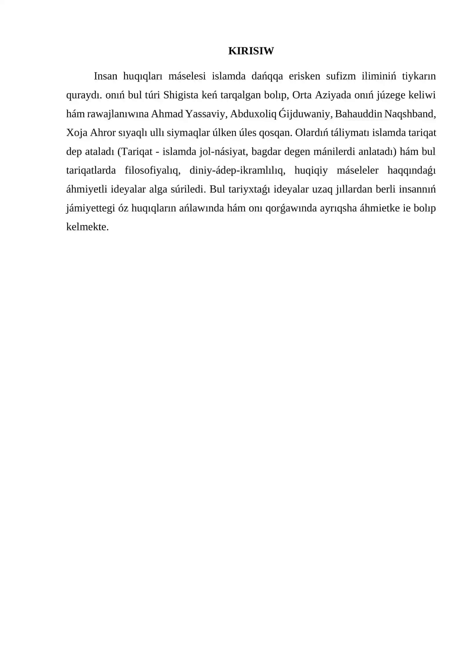 Islamda insan huqıqları qorǵaw, sociallıq teńlik, adalat hám tolerantlıq 2
