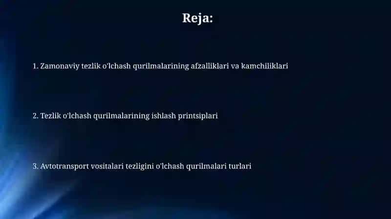 Lazer tezlik o'lchagichlar 2