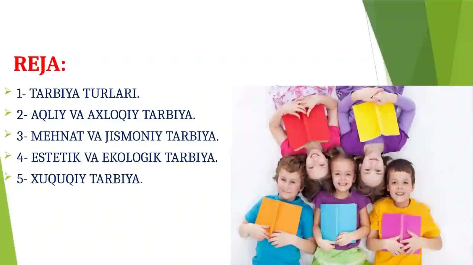 Tarbiya jarayonining mazmuni va mohiyati. Tarbiya turlari 2