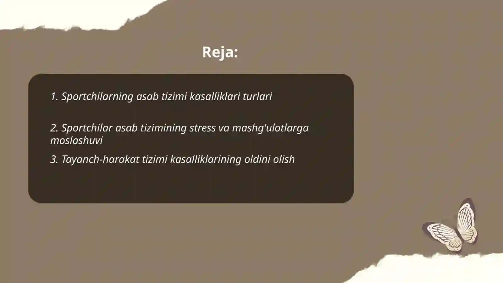 Sportchilarning asab tizimi kasalliklari turlari 2