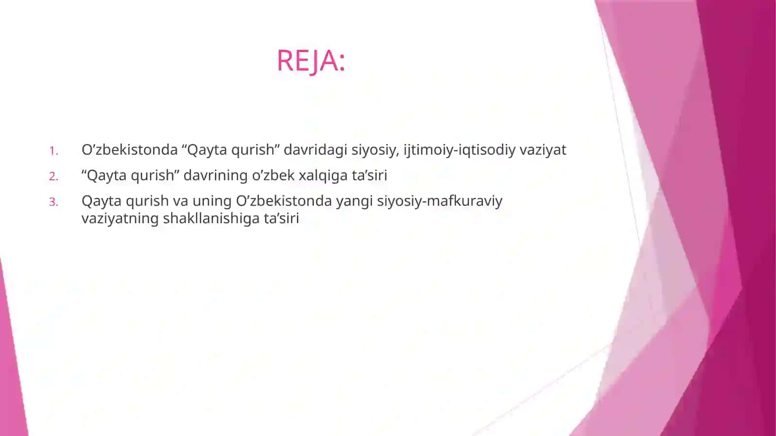 QAYTA QURISH YILLARIDA O’ZBEKISTONDAGI IJTIMOIY-SIYOSIY VAZIYAT 2