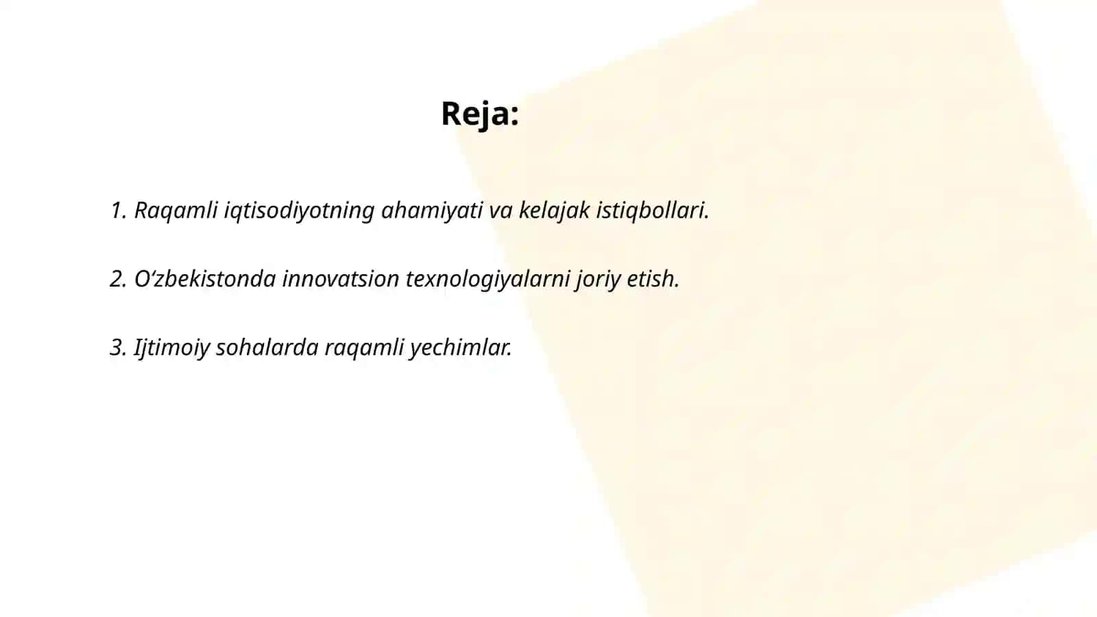 Òzbekistonda ijtimoiy- iqtisodiy sohalarni innovatsion rivojlantirish va raqamlashtirish odimlari 2