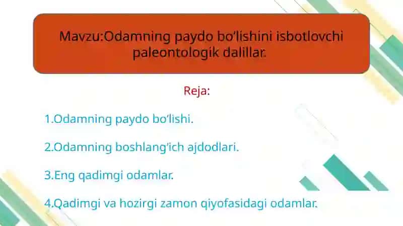 Odamning paydo bo‘lishini isbotlovchi paleontologik dalillar 2