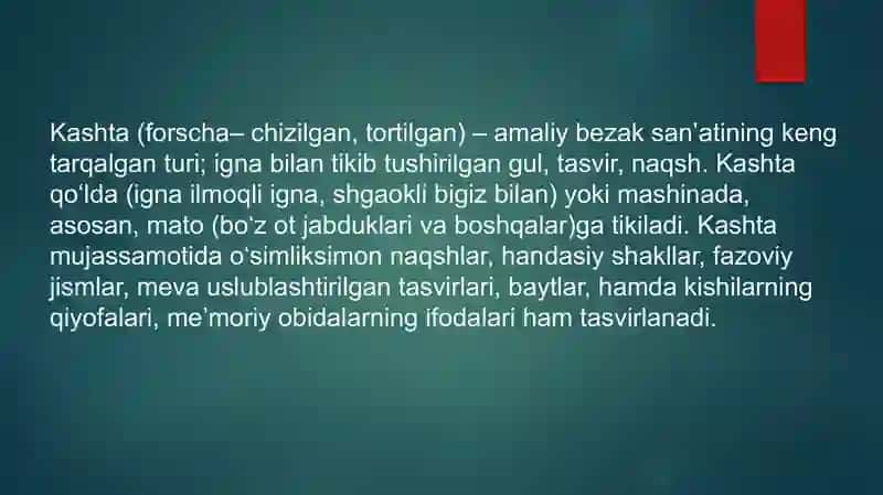Buyumlarni kashta bilan bezash 2