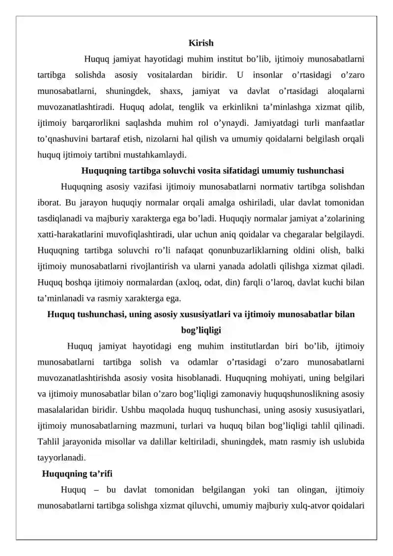 Huquq - ijtimoiy munosabatlarni normativ tartibga solishning turi sifatida 2