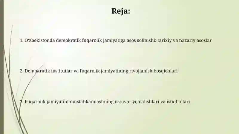 O'zbekistonda demokratik fuqarolik jamiyati asoslarining shakllanishi 2