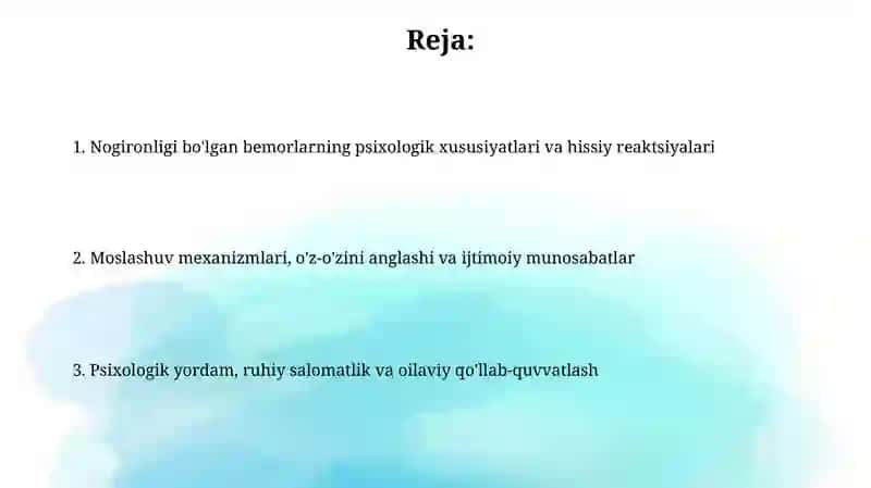 Nogironligi bo'lgan bemorlarning psixologik xususiyatlari 2