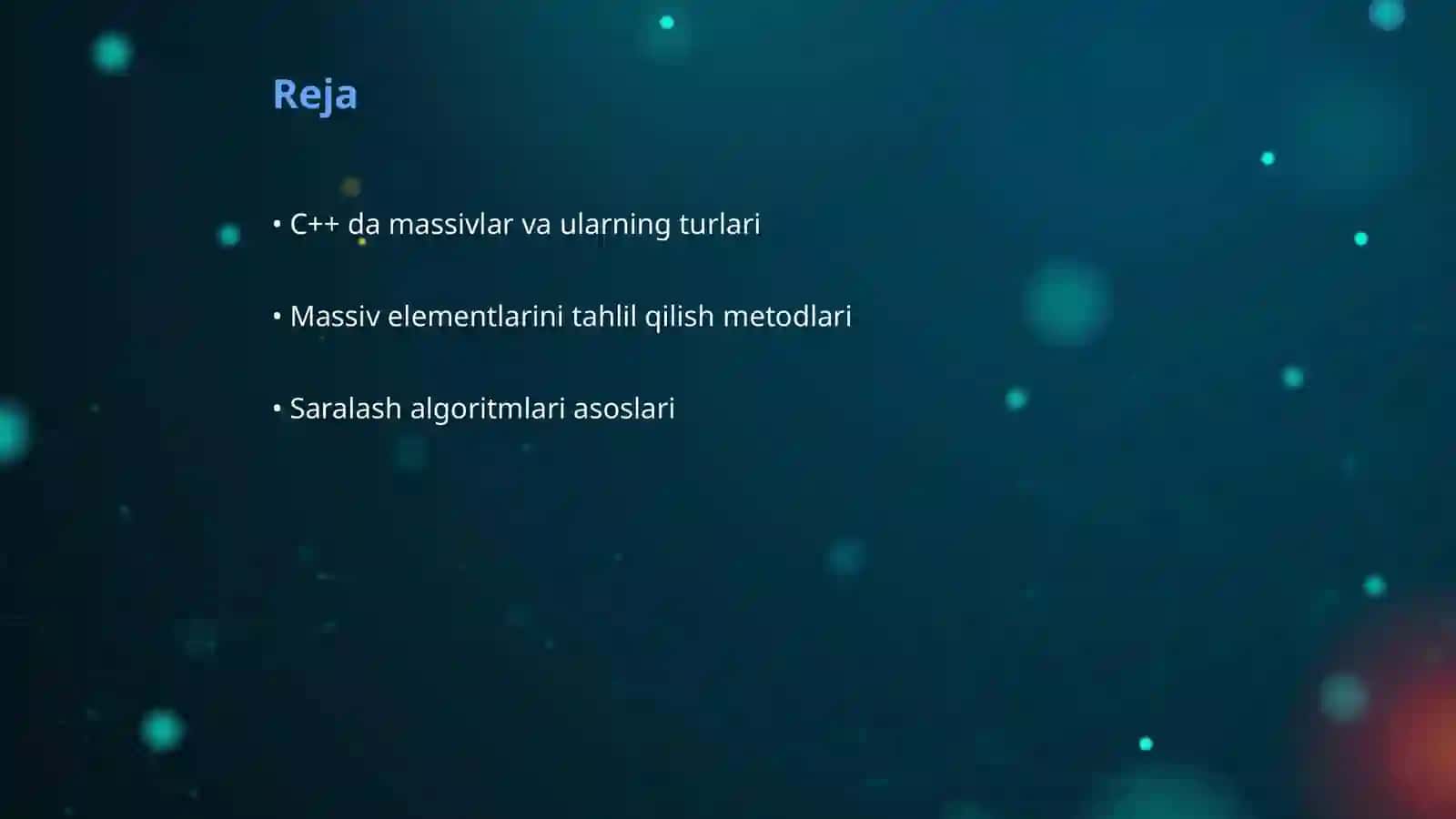 C++ tilida massiv elementlarini tahlil qilish va saralash 2