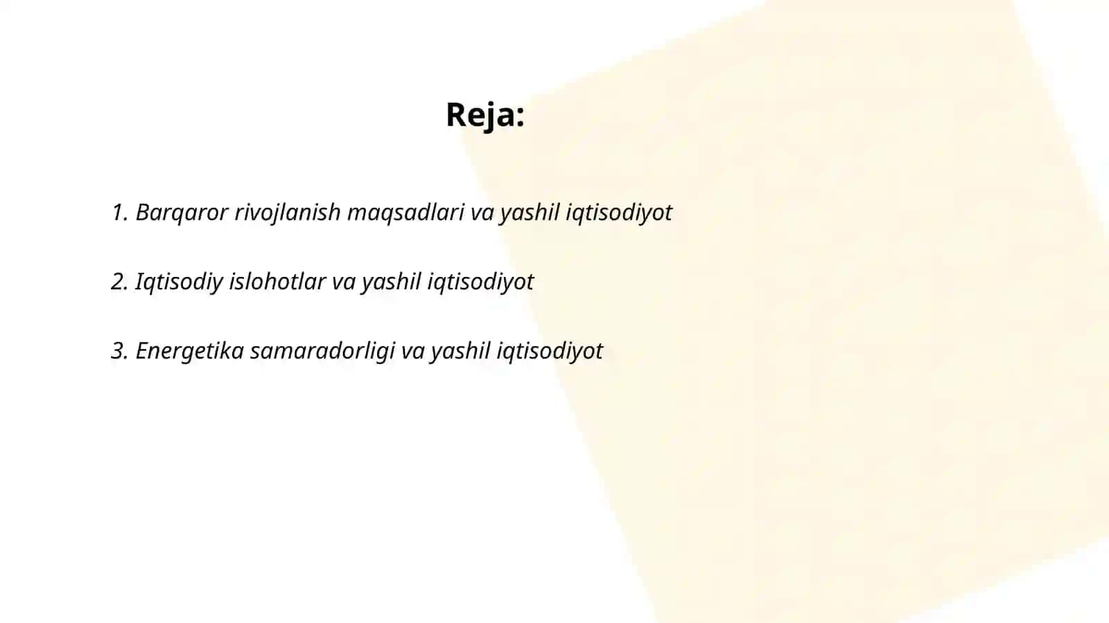 Yashil iqtisodiyotga o'tishning Iqtisodiy hamkorlik taraqqiyot tashkiloti yondashuvi 2
