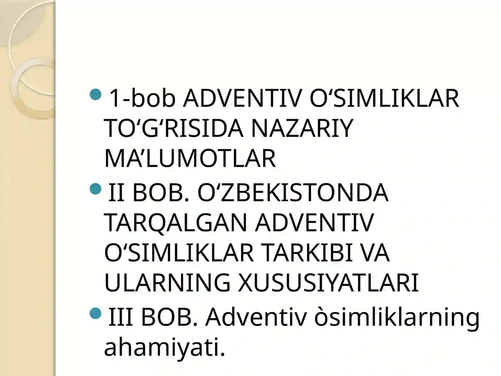 Adventiv O‘simliklar To‘g‘risida Nazariy Ma’lumotlar 2