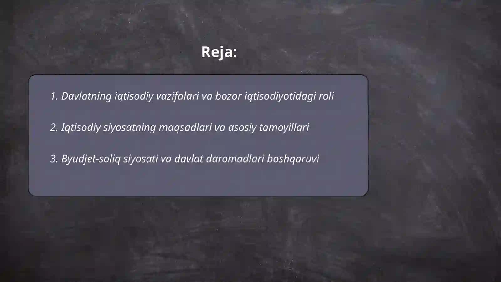 Davlatning iqtisodiyotdagi roli va iqtisodiy siyosatning asosiy yo'nalishlari 2