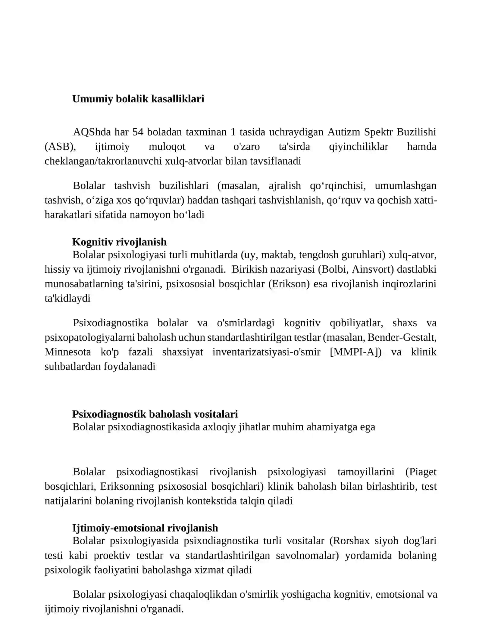 Ilk bolalik davri psixologiyasi va psixodiganostikasi 2