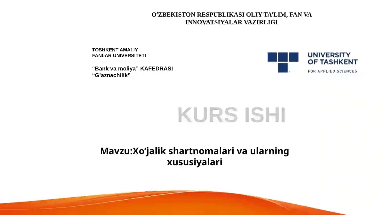 MUNDARIJA KIRISH I BOB. XO‘JALIK SHARTNOMALARINING HUQUQIY ASOSLARI VA AHAMIYATI 2