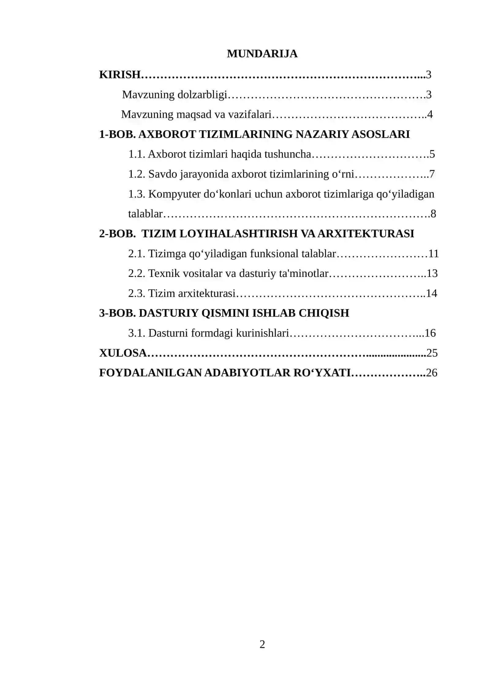 Kompyuter do’koni savdosini hisobga olish axborot boshqaruv tizimi 2