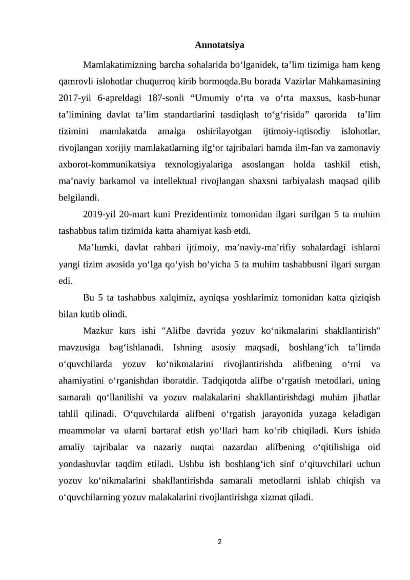 Savod o‘rgatish davri yozuv darslarida imlo ustida ishlash 2
