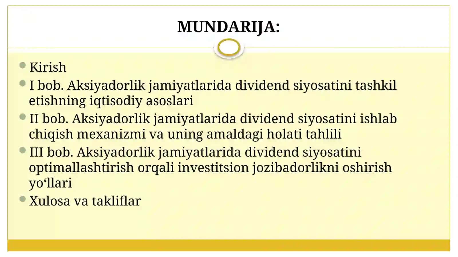 Dividend siyosatini optimallashtirish orqali investitsion jozibadorlikni oshirish 2