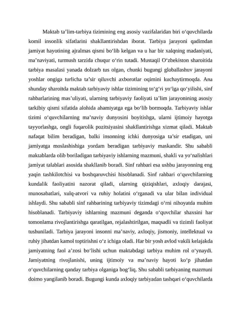 Maktabdagi tarbiyaviy ishlar tizimida sinf rahbarlarining faoliyati 2